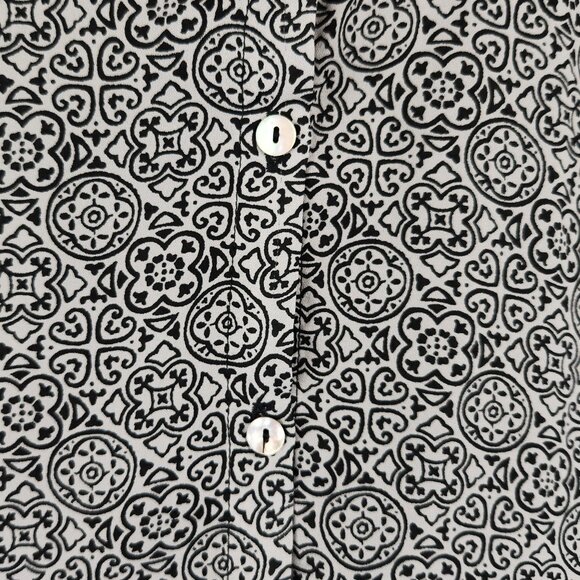 Ahlens Sweden Patterned Lightweight Button Front Blouse sz EU 38 US 8 - Picture 7 of 11